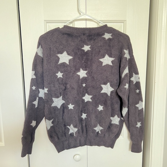 Simply Southern Gray & White Stars Long Sleeve Sweater Polyester Women's Small - Picture 4 of 9